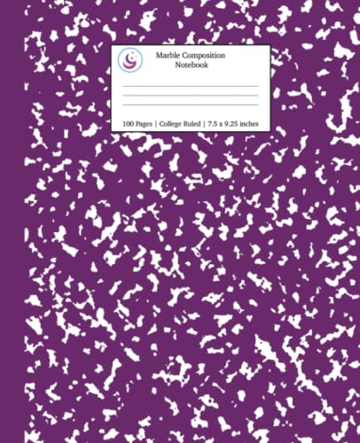 Marble Composition Notebook College Ruled: Purple Marble Notebooks, School Supplies, Notebooks for School