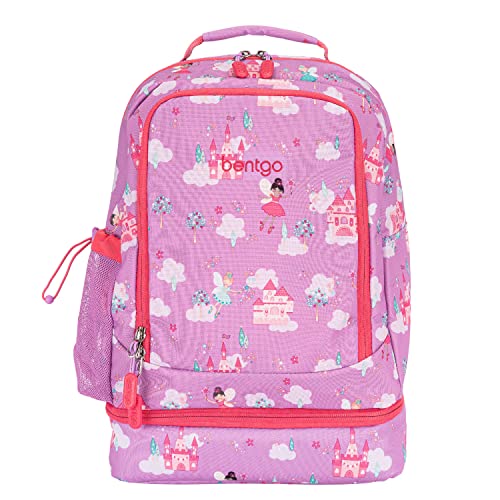 Bentgo Kids 2-in-1 Backpack & Insulated Lunch Bag - Durable 16” Backpack & Lunch Container in Unique Prints for School & Travel - Water Resistant, Padded & Large Compartments (Fairies) - color: Fairies