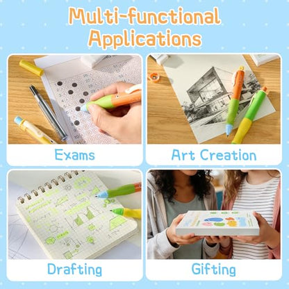 8 Pack 2.0mm HB Kids Mechanical Pencils, Break-Resistant Thick Lead | Non-slip grip & smile design. Includes 96 #2 lead refills, sharpener & eraser, great for kids handwriting & school use.