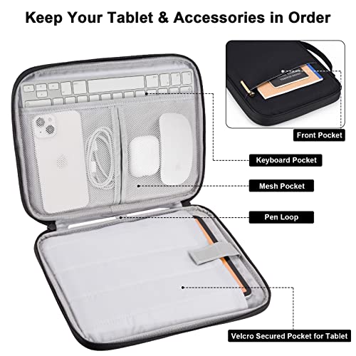 iPad Sleeve 12.9", Padded Tablet Case with Pockets (Black) - color: Black, size: 12.9