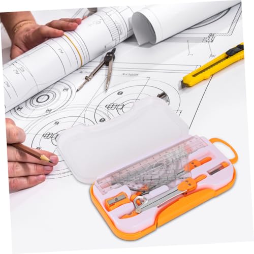 jojofuny Metal Compass Geometry Drawing Kit 10pcs Set with Drawing Rulers for Students Exam Math Geometry Tools Random Color
