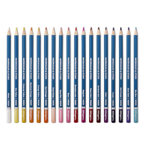 KINGART 36 Count Watercolor Pencils, Vibrant Pigments for Blending, Drawing & Painting, Pre-Sharpened, Water Soluble Pencils
