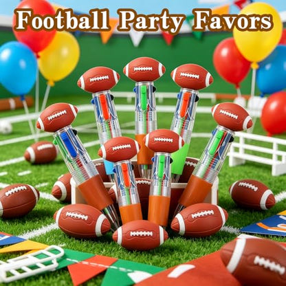 Oneshow 18 PCS Mini Football Pens 4 Color Ballpoint Pens Party Favors | Cute Multicolor Pens Goodie Bag Fillers Sports Party Gifts Classroom Rewards Back to School Supplies - style: Football-18PCS
