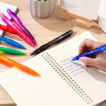 USUAL 0.5mm 8 Color Erasable Gel Pens, Make Mistakes Disappear, Fine Point Retractable Erasable Gel Pens for Writing, Drawing, Office, Planner, School Supplies - color: 8 Colors