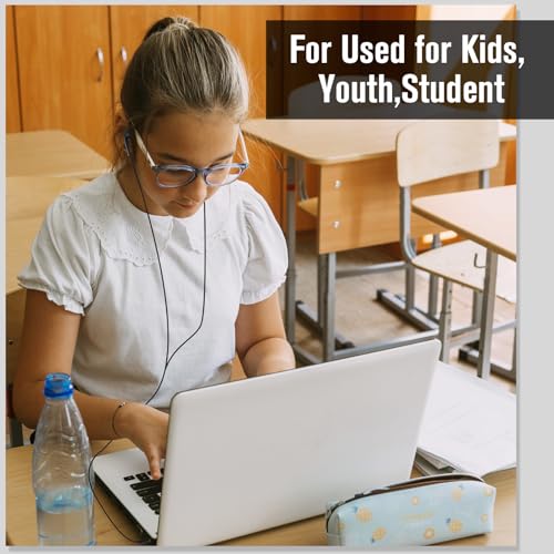 Kanayu 100 Pack Earbuds Bulk Earphones for School Classroom, Student Wired Earbuds Headphones Without Mic, Earphones Bulk for Adults School Library Laptop, Individually Bagged(Black White) - color: Black White
