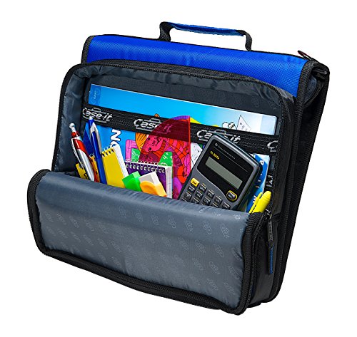 Case-it Universal Zipper Binder | 2-Inch O-Rings, 13-Inch Laptop/Tablet Padded Pocket, 400 Sheet Capacity, Multiple Storage Pockets & Shoulder Strap | School & Office Organizer | LT-007 Purple