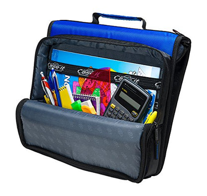 Case-it Universal Zipper Binder | 2-Inch O-Rings, 13-Inch Laptop/Tablet Padded Pocket, 400 Sheet Capacity, Multiple Storage Pockets & Shoulder Strap | School & Office Organizer | LT-007 Purple