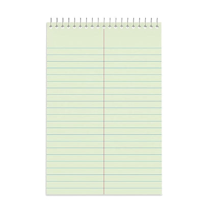 STAPLES Steno Pads, 6” x 9”, Gregg Ruled, Green, 80 Sheets/Pad, 24/Carton - size: 24 Pack, style: Green Paper