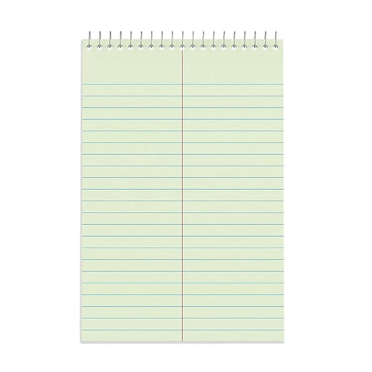 STAPLES Steno Pads, 6” x 9”, Gregg Ruled, Green, 80 Sheets/Pad, 24/Carton - size: 24 Pack, style: Green Paper