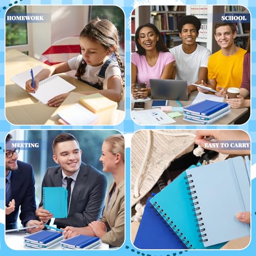 Fulmoon 12 Set Small Spiral Notebooks A6 with Pens Bulk, Multicolor 4" x 6" Pocket Notebooks Mini Lined Journals 50 Sheets for Back to School Supplies Students Gifts Rewards Office (Ocean Blues) - color: Ocean Blues