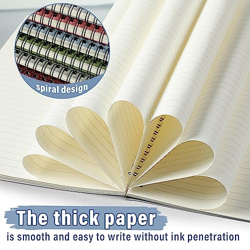 Fuutreo 6 Pack B5 Spiral Notebooks 10.5 x 7.45 Inch College Ruled Aesthetic Journal Kraft Hardcover 70 Sheets (140 Pages) Spiral Notebook for Office Students Work Journaling(Pastel,Morandi) - color: Pastel