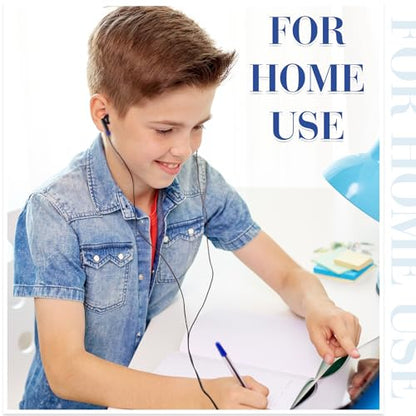 Kanayu 50 Pack Wired Earbuds Bulk for Classroom Ear Headphones Wired Basic Student Earbuds No Microphone with 3.5mm Jack for Class Laptop School Library, Individually Bagged (Dark Blue) - color: Dark Blue