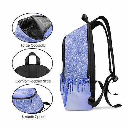 Custom Name Backpack Bag for Boys Girls, Personalized Blue Purple Shinning Glitter Monogram Schoolbag Casual Backpack Customized Bookbag or Lunch Bag for Kids Unisex Back School Camping Travel - color: Multi 15