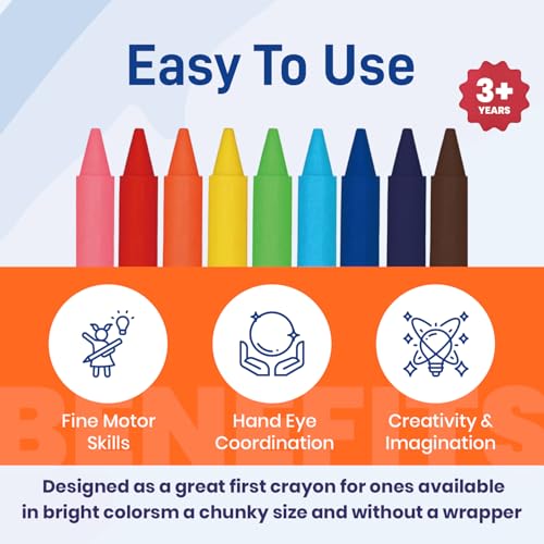 Chubby Crayons for Kids Set of 144 Rainbow Crayons Classroom Supplies (2-7/8"L x 9/16" Dia) - style: 144 Chubby Jumbo