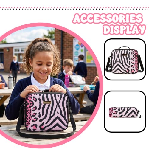 Meetbelify Rolling Backpack for Girls Boys Backpacks with Wheels Kids Carry on Luggage for Girls Boys - color: Pink Black