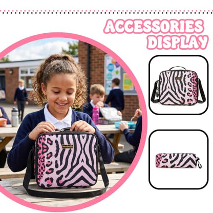 Meetbelify Rolling Backpack for Girls Boys Backpacks with Wheels Kids Carry on Luggage for Girls Boys - color: Pink Black