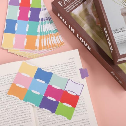 20 Sheets/240 Pieces Sticky Index Tabs, Double Sided Book Page Markers Tabs Blank Monthly Tabs Writable Sticky Notes Flags Self Adhesive Planner Stickers for Labeling (Rainbow Blank)