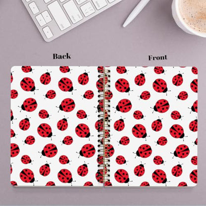NISTOMISU Ladybug Spiral Notebook 5.8x8.3 Inch, Ladybird Notebooks, Ladybug Gifts for Women Journal Notebook, Lady Bugs Gifts Women Journal, A5 Lined Paper Hardcover Spiral Notebooks - color: Ladybug Print