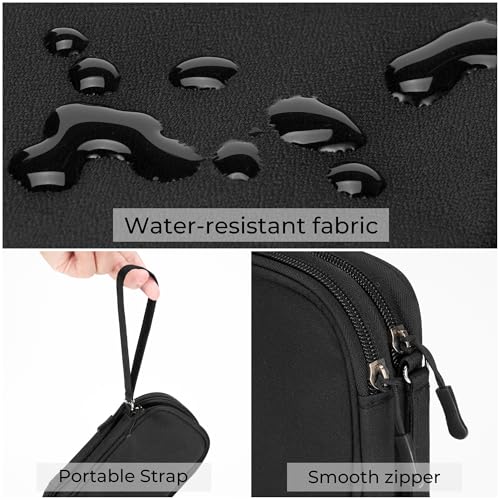 Airkit Electronics Organizer Travel Case Waterproof Double Layers All-in-One Storage Bag Tech Pouch Accessories Travel Essential for Phone Airpods Cables USB Flash Drive Black