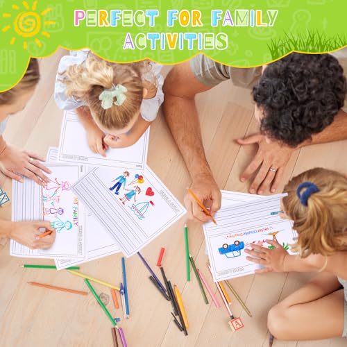 Eaasty 100 Sheets Story Writing Paper Bulk Handwriting Practice Paper for Kids Diary with Picture Story Space and Dotted Lines 11x8.5" Primary Composition Notebooks for Kindergarten Toddlers