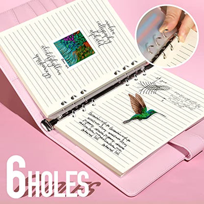 LEOBRO A5 Paper, Planner Inserts for A5 Binder, 5.5 x 8.5 Lined Paper, Loose Leaf Paper, with Binder Pockets, for Refillable Notebook, Journal, Planner Refills