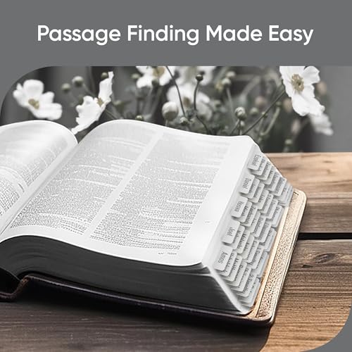 EssexWares - Silver Mist Bible Tabs for Old and New Testament, 80 Large Print Tabs for Bible Study, Water-Resistant and Durable Index Tabs for Women and Men - 1.7" Wide - color: Silver Mist