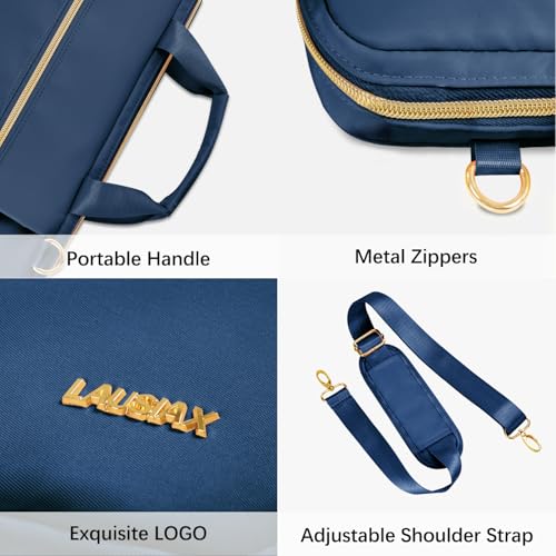 Laptop Case Bag Women Men Computer Sleeve Compatible with MacBook/Dell/HP/Acer/ASUS/LG, Waterproof Shoulder Carrying Briefcase, Blue, 17-17.3 Inch - color: Blue, size: 17.3 inch
