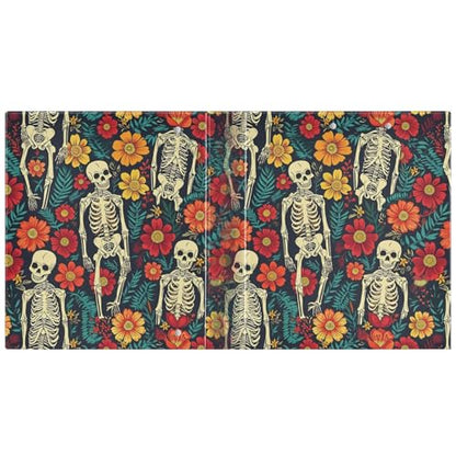 ALAZA 3 Ring Binder Retro Human Skeleton Clipboard Round Ring Binder Holds 1.5 Inch Three Binders Heavy Duty Binders for Office Supplies, 1Pack - size: 1