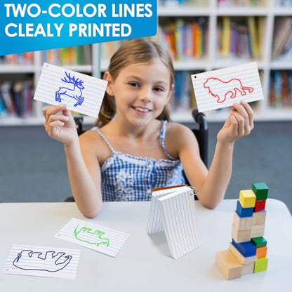 2000 PCS Index Cards 3x5 Inches White Flash Cards with Ring Lined Flashcards Ruled Index Cards Notecards Study Cards Note Cards for Studying Learning School College, White - color: White