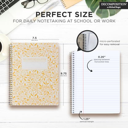 Decomposition Fields of Plenty College Ruled Spiral Notebook - 9.75 x 7.5 Journal with 160 Lined Pages - 100% Recycled Paper - Cute Notebooks for School Supplies, Home & Office - Made in USA - color: Fields of Plenty, style: Spiral-bound