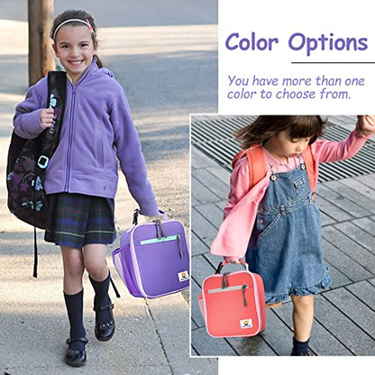 CaCTOUR Lunch Box Kids,2 Packs Insulated Lunch Bag for Girls Boys,Soft Bag Mini Cooler Back to School Thermal Reusable Lunch Bag for Work School Picnic (Blue & Purple) - color: 2pk Blue+Purple
