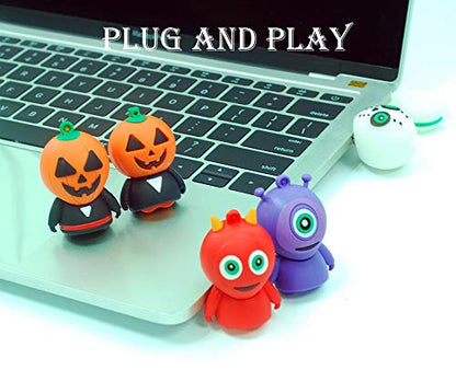 16GB USB Flash Drive 5 Pcs Halloween Pattern, BorlterClamp Memory Stick Thumb Drive, for Family and Friends - color: Halloween Pattern 16GB*5