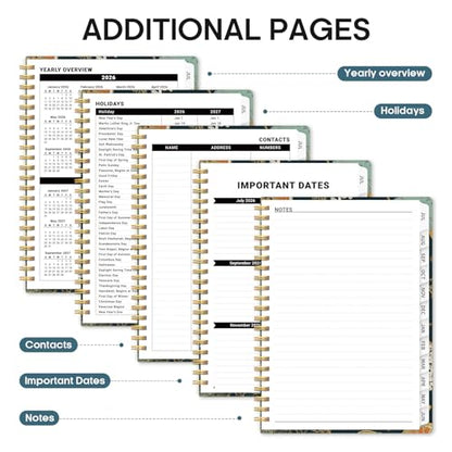 Planner 2026-2027, Academic Year Monthly and Weekly Calendar Planner, Jul 2026 - Jun 2027, Hardcover Teacher Student Planning Agenda book with Tabs, Perfect for School Office Supplies, 6.3" x 8.5" - Citrus Bloom - color: E-Citrus Bloom, size: (6.3"x8.5")a