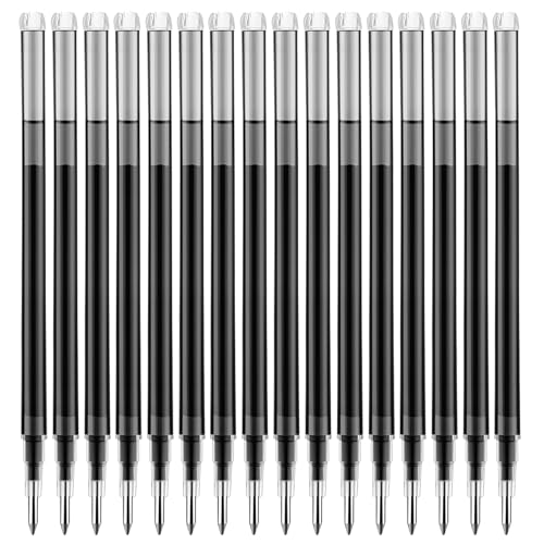 16Pcs 0.7mm Black Erasable Gel Ink Pen Refills Compatible with Frixion | for Friction, Replaceable Medium Fine Point Clicker Refill Stationery - color: Black 16pcs