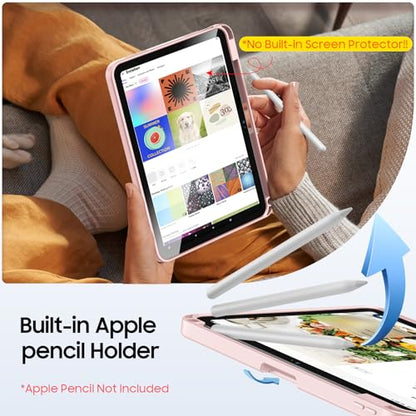Fintie Shockproof Case for iPad (A16) 11th Generation 11 Inch (2025), iPad 10th Generation 10.9 Inch (2022) - [Built-in Pencil Holder] Slim Frosted Hard Cover with Multi-Angle Kickstand, Light Pink - color: Light Pink