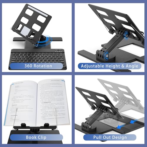 for Samsung Galaxy Z Fold 7 6 5 4 / Z Trifold Stand and Keyboard Mouse 4 in 1 Set, Portable Bluetooth Keyboard Plus Foldable Adjustable Tablet Stand Holder for 4.7" to 13" Tablets Smartphones