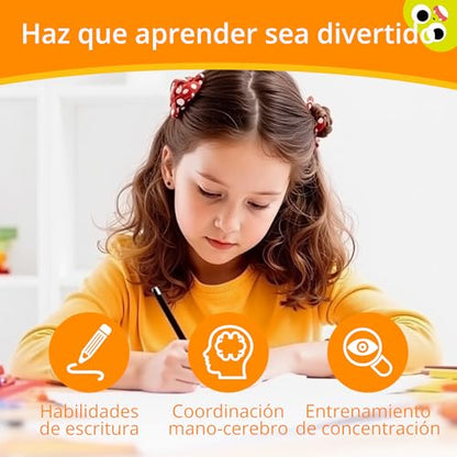 Large Magic Grooved Writing Practice for Kids 3-5 – Spanish Edition | Grooved Writing Books Ages 6-8, Handwriting Practice for Kids 5-7, Preschool Tracing Workbook for Boys & Girls - size: Spanish