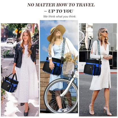 LOKASS Lunch Box for Women/Men-16L-Insulated Lunch Bag, Expandable Double-layer Leakproof Cooler Bag with Upgrade Adjustable Shoulder Strap Ideal for Work/Travel/Picnics（Sapphire Blue） - color: Sapphire Blue