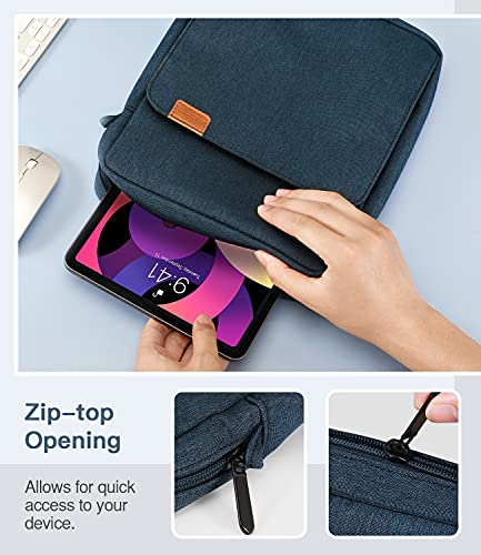 MoKo 9-11 Inch Tablet Sleeve Bag Handle Carrying Case with Shoulder Strap | Fits iPad Pro/Air/A16 11-inch, iPad 10th 10.9, iPad 9/8/7th 10.2, iPadAir 5/4th 10.9 and Tab S8/S9 11-inch, Indigo - color: Indigo, size: 9-11 inch