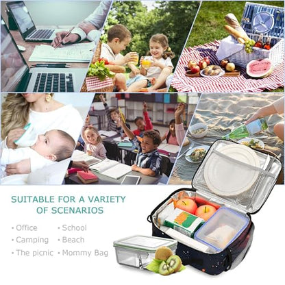 MNSRUU Student Lunch Bag Astronaut Starry Sky Insulated DinnerTotes Picnic Bag Lunch Box with Adjustable Shoulder Strap for Teen Kids Adults - color: Astronaut A 0189