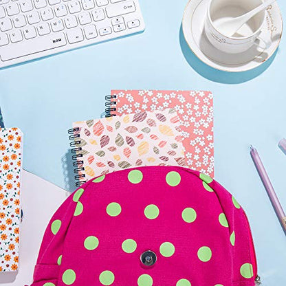 4 Pack Spiral Notebooks 5×7 Inch College Ruled Small Journals Hardcover Floral Cute Note Book for School Supplies Studio Girls Women, Inner Pocket, 80 Sheets/160 Pages - color: 5×7 Inch, 4 Pack