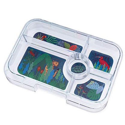 Yumbox Tapas Leakproof Bento Lunch Box: 4.2 Cups Larger 5-Compartment Design in Monte Carlo Blue with Jungle Tray- for Adults and Bigger Kids - color: Dark Blue
