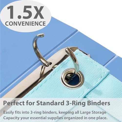 SPACEMATE Binder Pencil Pouch Case Box Bag for 3 Ring Binder School Supplies Girls Boys Kids, Clear Preppy Stuff Large Aesthetic Pen Organizer, Back to College Stationary, 1 Pack, Eggshell Blue - color: Eggshell Blue