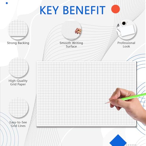 Graph Paper Pad - 30 Sheets/60 Pages, 24" x 36" Large Graph Paper 1" and 1/4" Ruled Grid Paper for Engineer Architect Designer Mathematician Draftsmen Sketch House Commercial Building Plan Drafting - color: Black