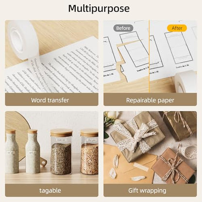 Stick UP Invisible Matte Tape Refill 6 Rolls, Clear Magic Adhesive Tape Bulk Hand Tearable for School Office Supplies Packing Repairing Scrapbook, Compatible with Tape Dispenser, 0.75in x 1000in