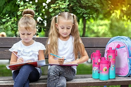 CHILLOUT LIFE 12oz Kids Insulated Stainless Steel Water Bottle with Leak Proof Spout Lid & 144 Stickers - color: Frozen Slushy, style: 12 oz