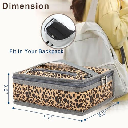 FlowFly Small Insulated Lunch box Portable Soft Bag Mini Cooler Thermal Meal Tote Kit with Handle for Work & School, Leopard - color: Leopard#1