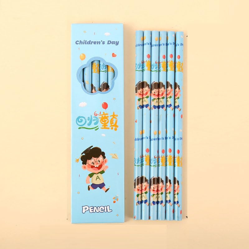 6PCS Wood Pencil Cartoon Pencils Drawing for Class Reward Drawing Sketching School Supplies Ergonomic Hexagonal - color: Kapi
