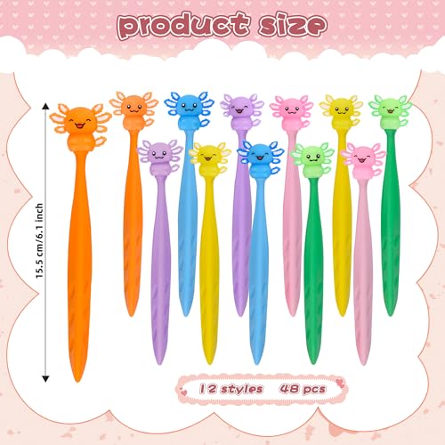 48 Pcs Cute Axolotl Bobblehead Eraser for Pencils Kawaii Erasers Cute School Supplies Fun Cartoon Erasers Back to School Supplies Birthday Classroom Gifts - style: Axolotl