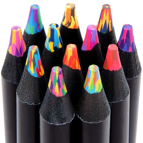 Yangmei Art Supplies, 12 Rainbow Pencils, Teen Girl Gifts Trendy Stuff | Stocking Stuffers, Arts and Crafts for Kids Ages 8-12, Gifts for 5-12 Year Old Girl, Party Favors for Kids 8-12 - color: 12 Colors